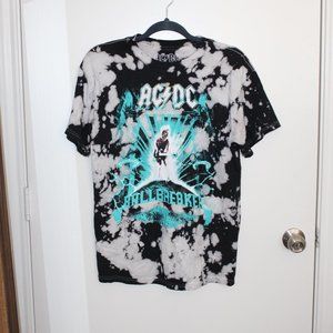 ACDC BALLBREAKER BLEACH WASH T-SHIRT WITH BLUE PRINT SIZE MEDIUM